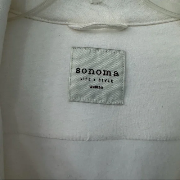 Sonoma Cream Sweatshirt Peacoat Double Breasted Hooded Coat Size 1X - Picture 6 of 9